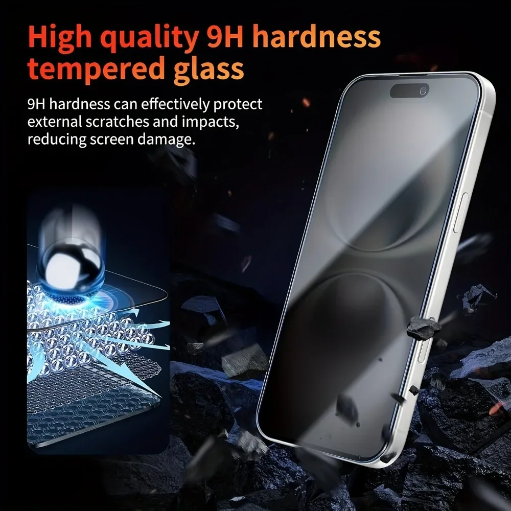 3 قطعة فيلم الزجاج المقسى المضاد للتجسس آيفون 16 15 13 14 برو ماكس 16e 13 واقي شاشة صغير آيفون 13 11 12 برو 15 14 زائد #3