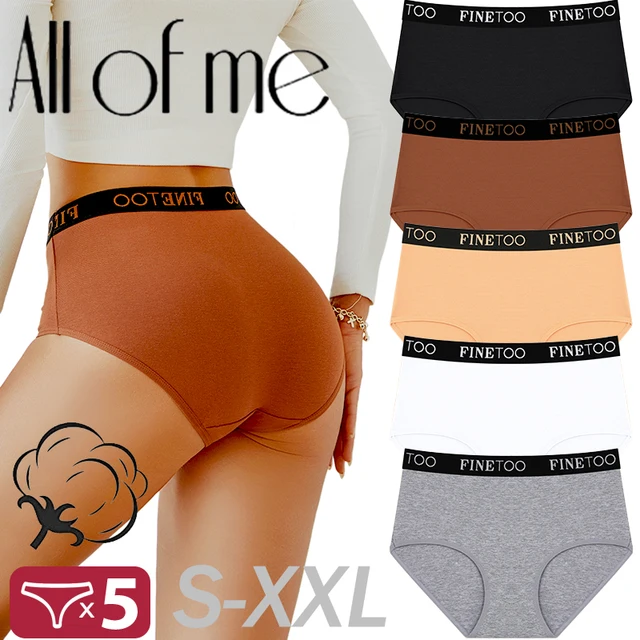 5 pçs/set algodão feminino cintura alta briefs sem costura plus size calcinha respirável estiramento roupa interior feminina lingerie macia finetoo