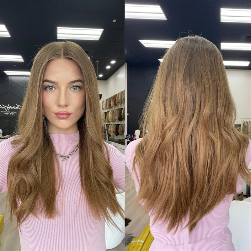 

Women's Fashion Wigs Ombre Honey Brown Balayage Lace Front Wig Long Natural Loose Wave Wig with Baby Hair Heat Resistant Fiber