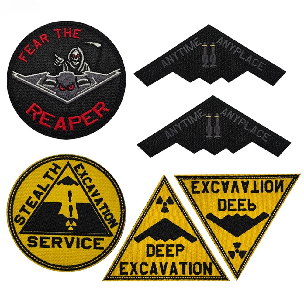 

Excavator Bomber Tactical Patch Hook and Loop Embroidery Patches DIY Backpack Bag Hat Jeans Craft Decor Repair Sewing Accessory