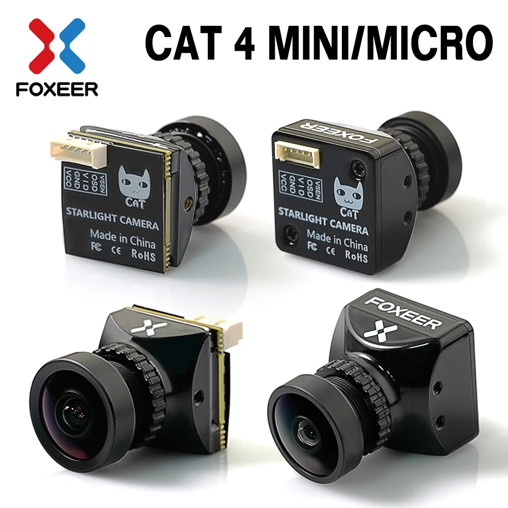 FOXEER CAT 4 FPV Camera Micro/Mini Camera 1/3 CMOS HD 4:3/16:9 Switchable with OSD 100dB WDR 1200TVL Racing FPV RC Drone