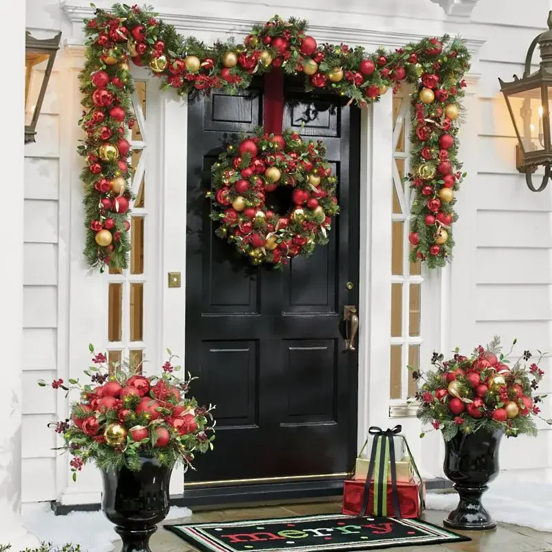 

Christmas Vine Wreath Flower Basket Christmas Ball Door Hanging Scene Arrangement Inverted Tree