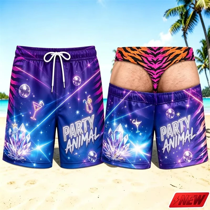 Men's Fun New Style Hip Funny Personalized Printed Beach Shorts Party Gifts Festival Activities Shorts Large Loose