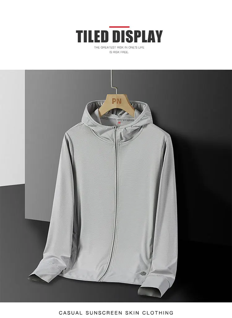 Sommer-Laufjacke für Herren und Damen – leichter Sonnenschutzmantel, UV-Kapuzen-Sport-Windjacke, atmungsaktive, schnell trocknende Passform – Detail 11