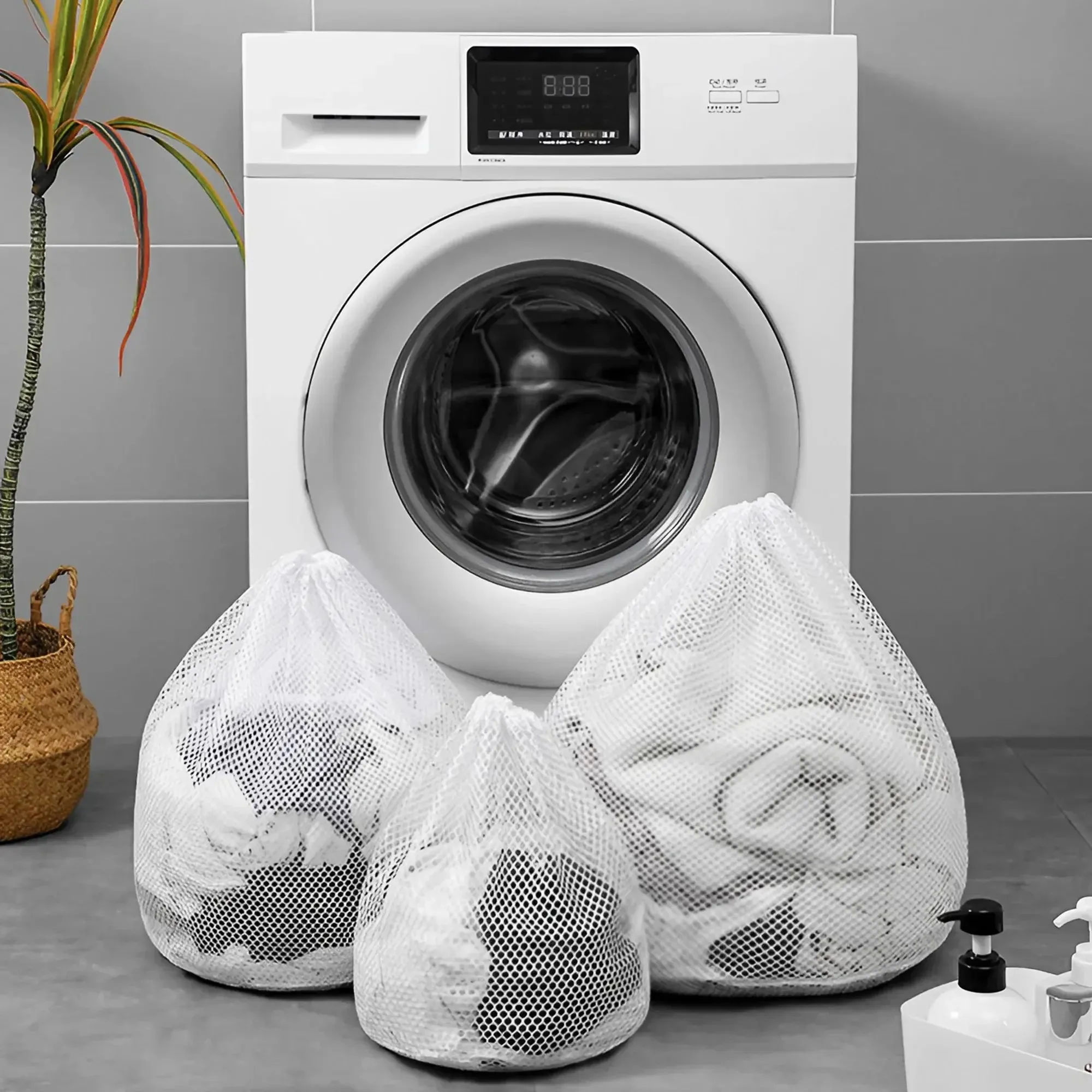 1PC Wash Jeans Coarse Mesh Drawstring Laundry Bag Large Thickened for Clothes Blankets Curtains and More
