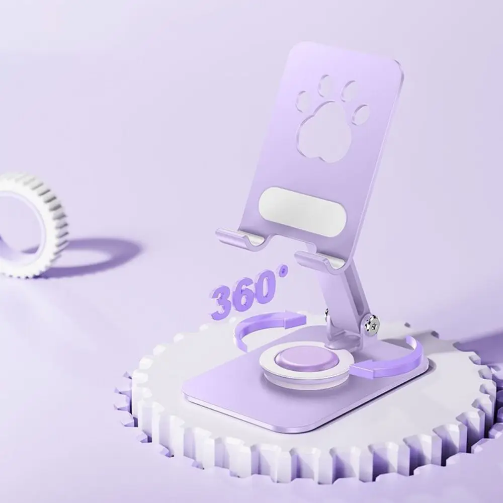 Adjustable Cat Paw Tablet Stand Foldable 360° Rotation Foldable Phone Tablet Holder Anti Slip Multi Angle Mobile Phone Stand