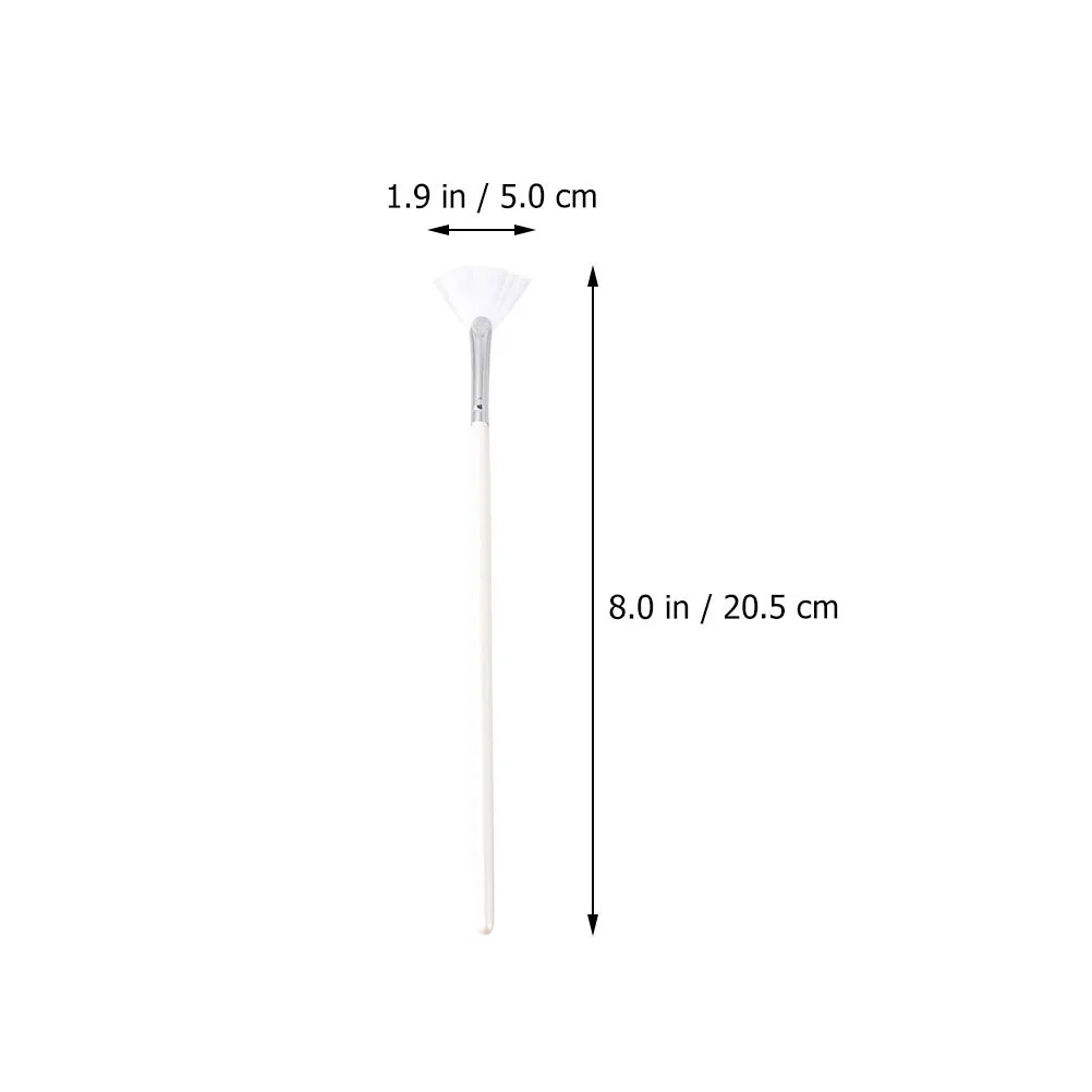 5 uds. Forma de abanico blanco de nailon para diseño ergonómico Facial se adapta a contornos, cepillos para máscara de ojos, cepillos de nailon para máscara, área para la nariz