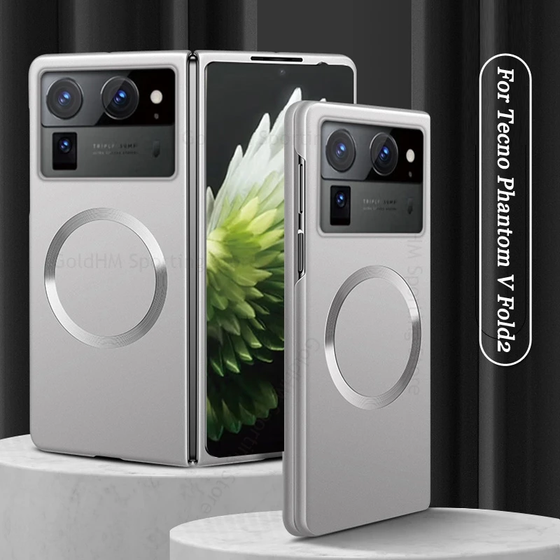 

Metallic Paint For Magsafe Case For Tecno Phantom V Fold2 Magnetic Matte Wireless Charging Cover Phantom V Fold 2 Full Protector