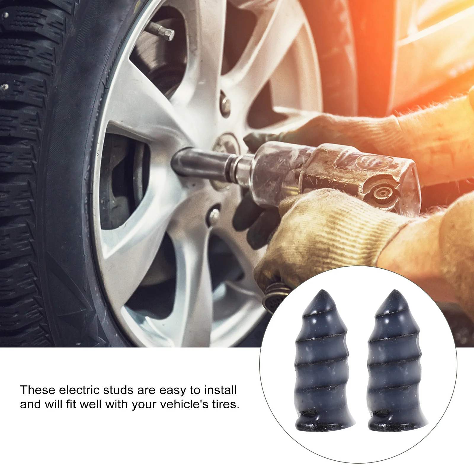 

20Pcs Anti Skid Nails for Pedal Bike Tires Studs Strong Lightweight Tire Repair Tools Black Anti Skid Nails Tires Accessories