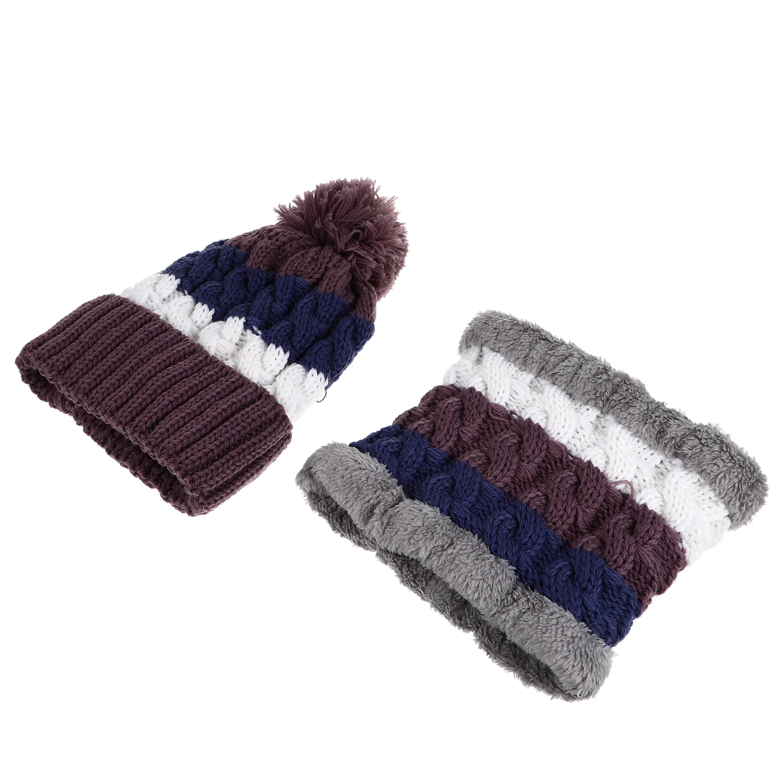

2 in Warm Wool Hat Scarves Women Knit Multifunction Cap 1 Knitted Scarf Neck Warmer Miss
