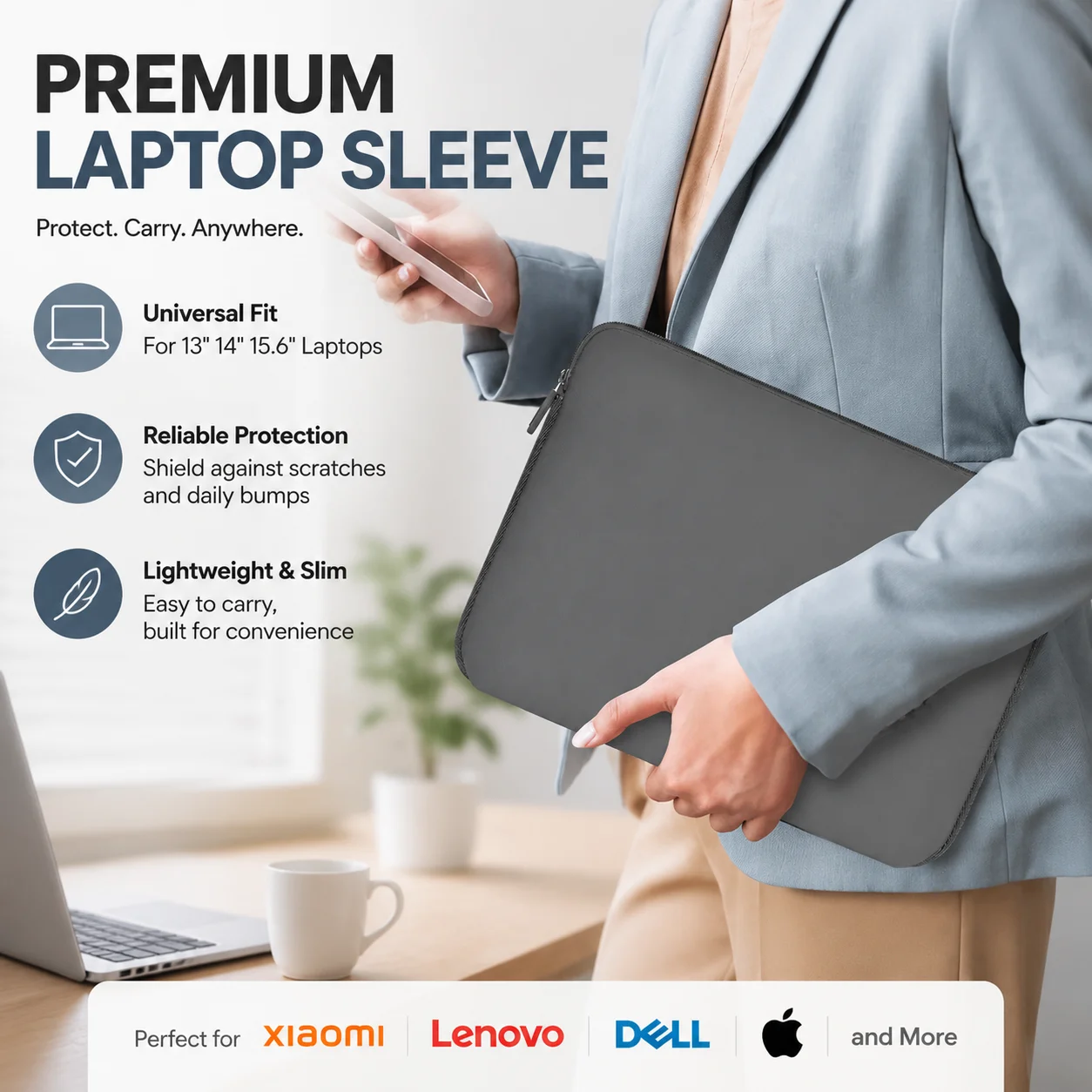 Laptop Sleeve Bag for Xiaomi Lenovo Dell MacBook Air Pro Retina 13 14 15.6 Inch Notebook Computer Case