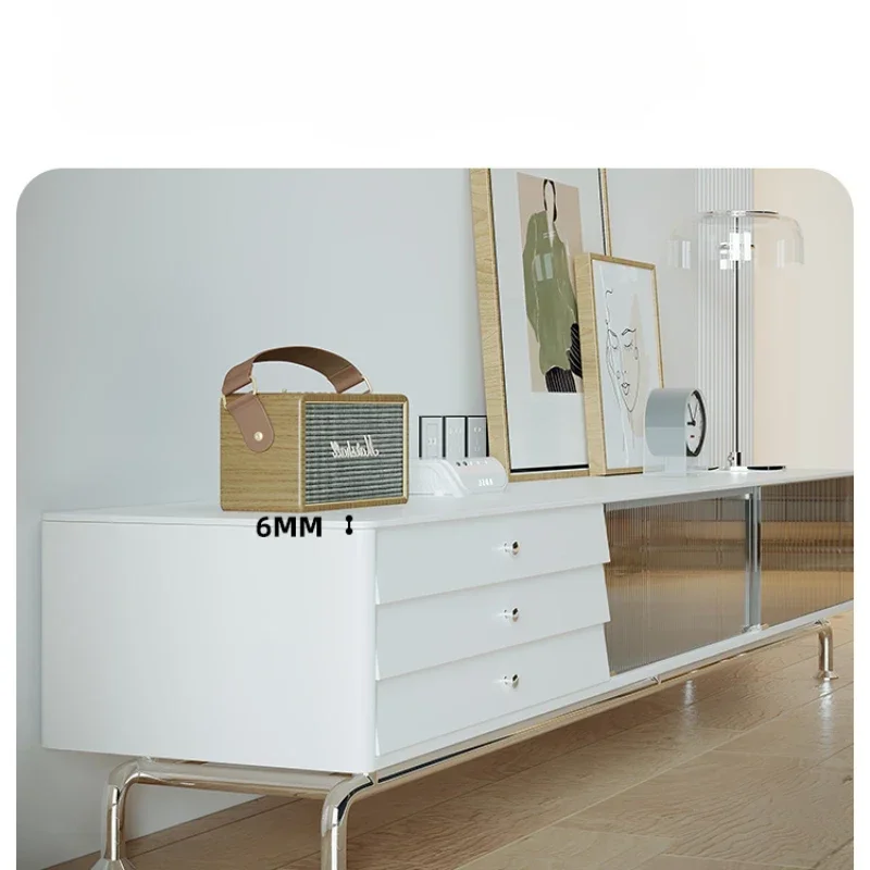

Modern Simple and Light Luxury High Foot Cream Wind Tea Table Living Room Home
