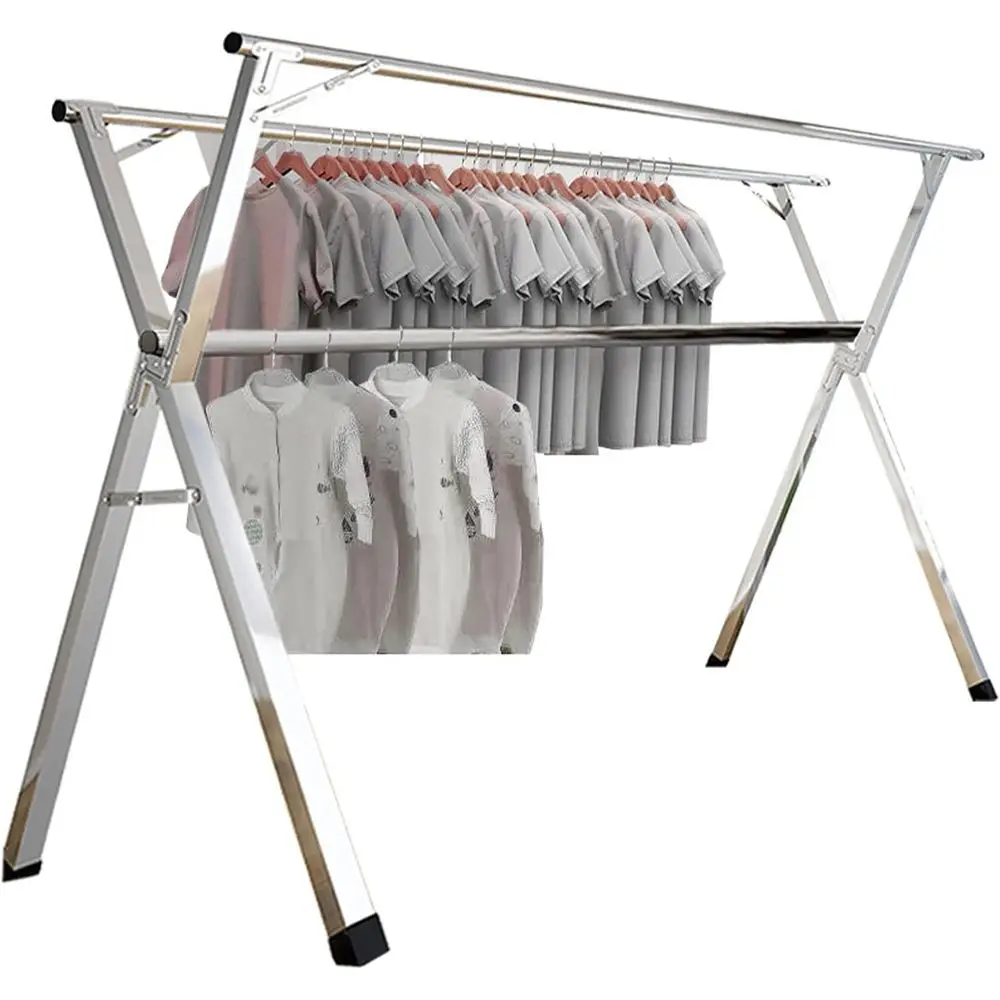 

Indoor Heavy-Duty Adjustable Clothes Drying Rack, 59in, Easy Assembly, Collapsible Storage for Laundry