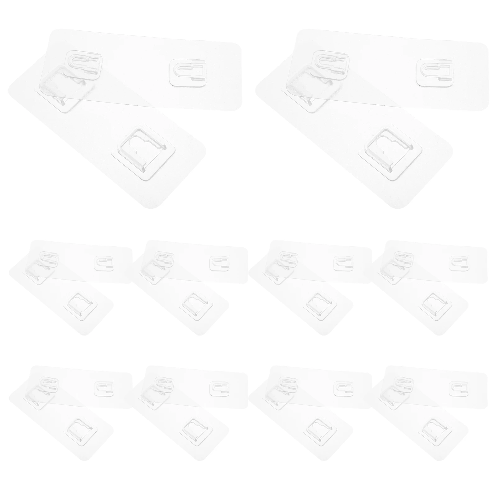 

10 Pcs Self Adhesive Hooks Transparent Clothes Hangers Shower Shelf Wall Mount Strong Adhesion Reusable No Drill Plastic