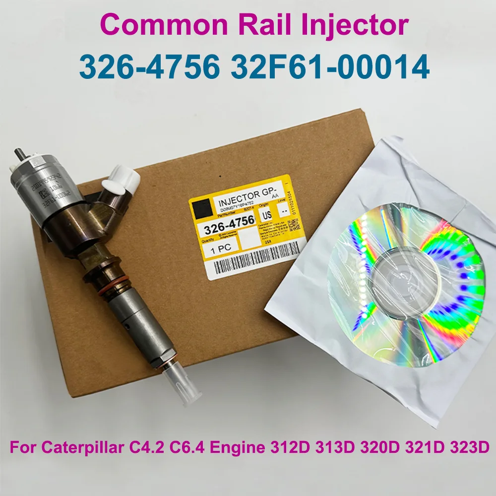 

New 326-4756 3264756 32F61-00014 Common Rail Fuel Injector For Caterpillar Excavator C4.2 C4.6 Engine 312D 313D 320D 321D 323D
