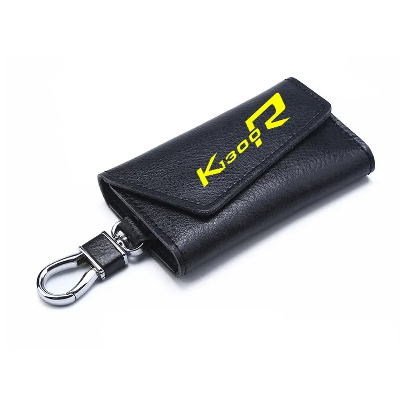 3D cowhide Key key case Holder Chain Collection Keychain for  K1300R K1300 R K1300 S/R/GT R Logo Motorcycle Badge Keyring