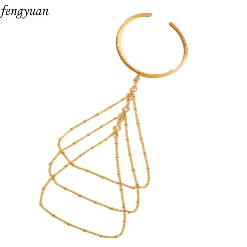 

B2QE Unique Styles Armband Belly Dance Arm Bracelet with Tassels Adjustable Arm Chain for Everyday Wear