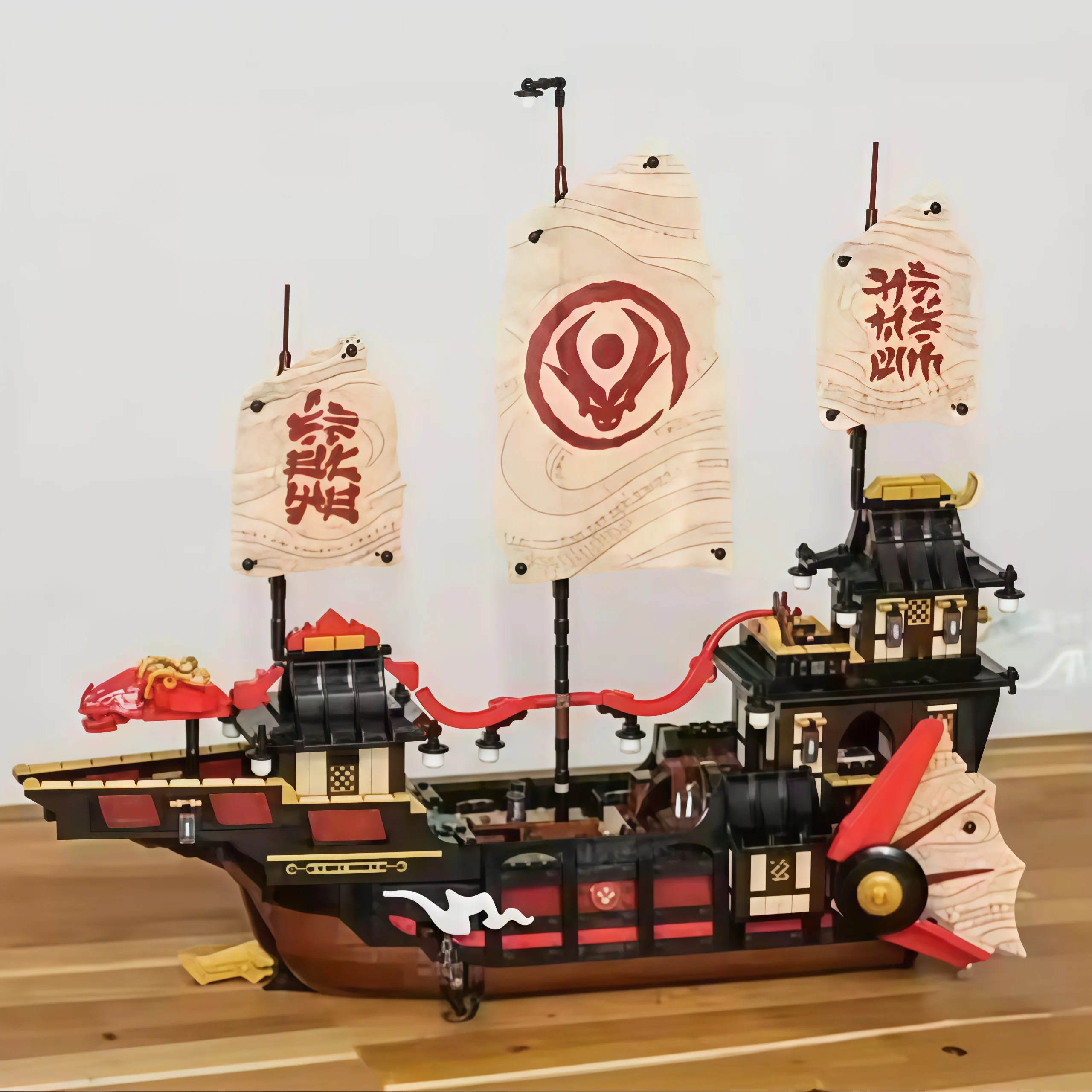 Novo 2026 Blocos de Montar Clássicos de Navio à Vela com Tema de Templo |   Brinquedo de Montagem com Blocos Interligados |   Presente de Natal Perfeito