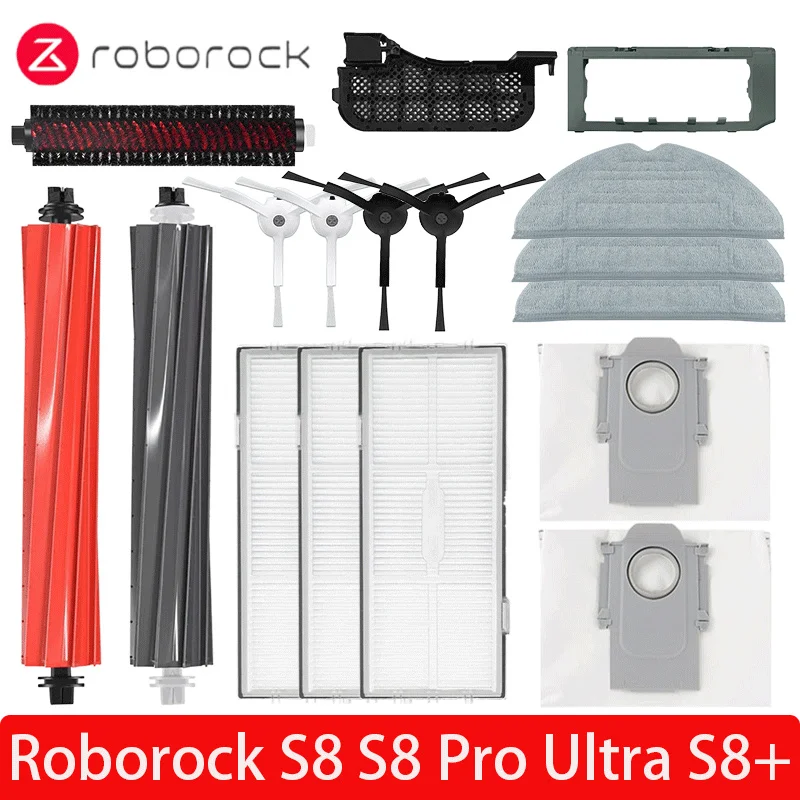 

Roborock S8 plus S8+ S8 Pro Ultra Accessories Robot Vacuum Cleaner Main Side Brush Hepa Filter Mop Dust Bags Spare Parts