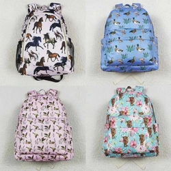 Wholesale Baby Boy Girl Backpack Ducks Horse Cow Flower Daypack Toddler Children Outdoor Portable Kids Boutique School Bag