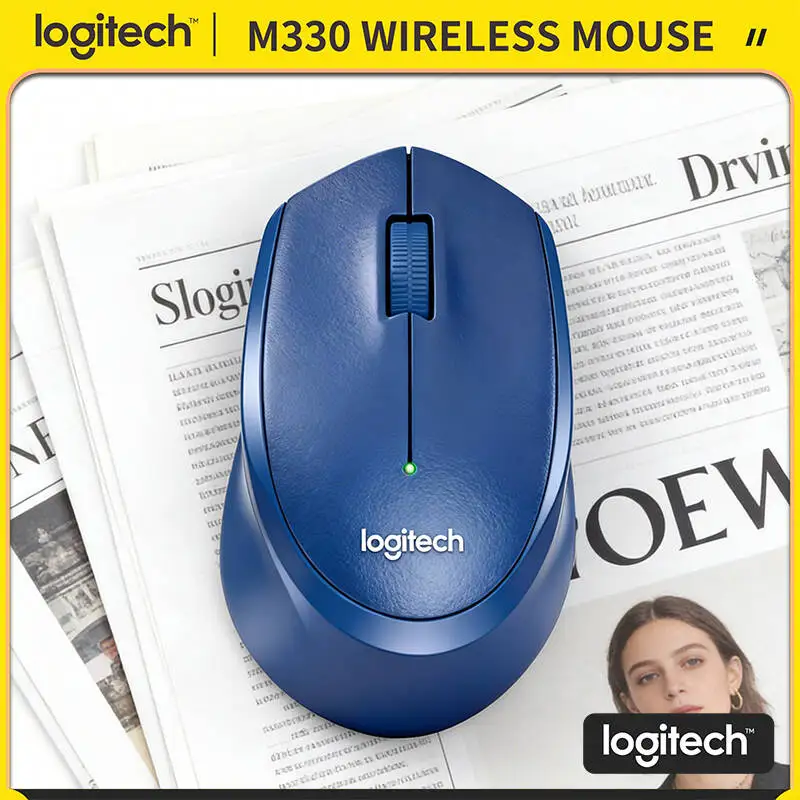 

Бесшумная беспроводная мышь Logitech M330 с USB-приемником 2.4G, эргономичный дизайн, тихая работа, радиус действия 10 м, для офиса, ПК, Mac