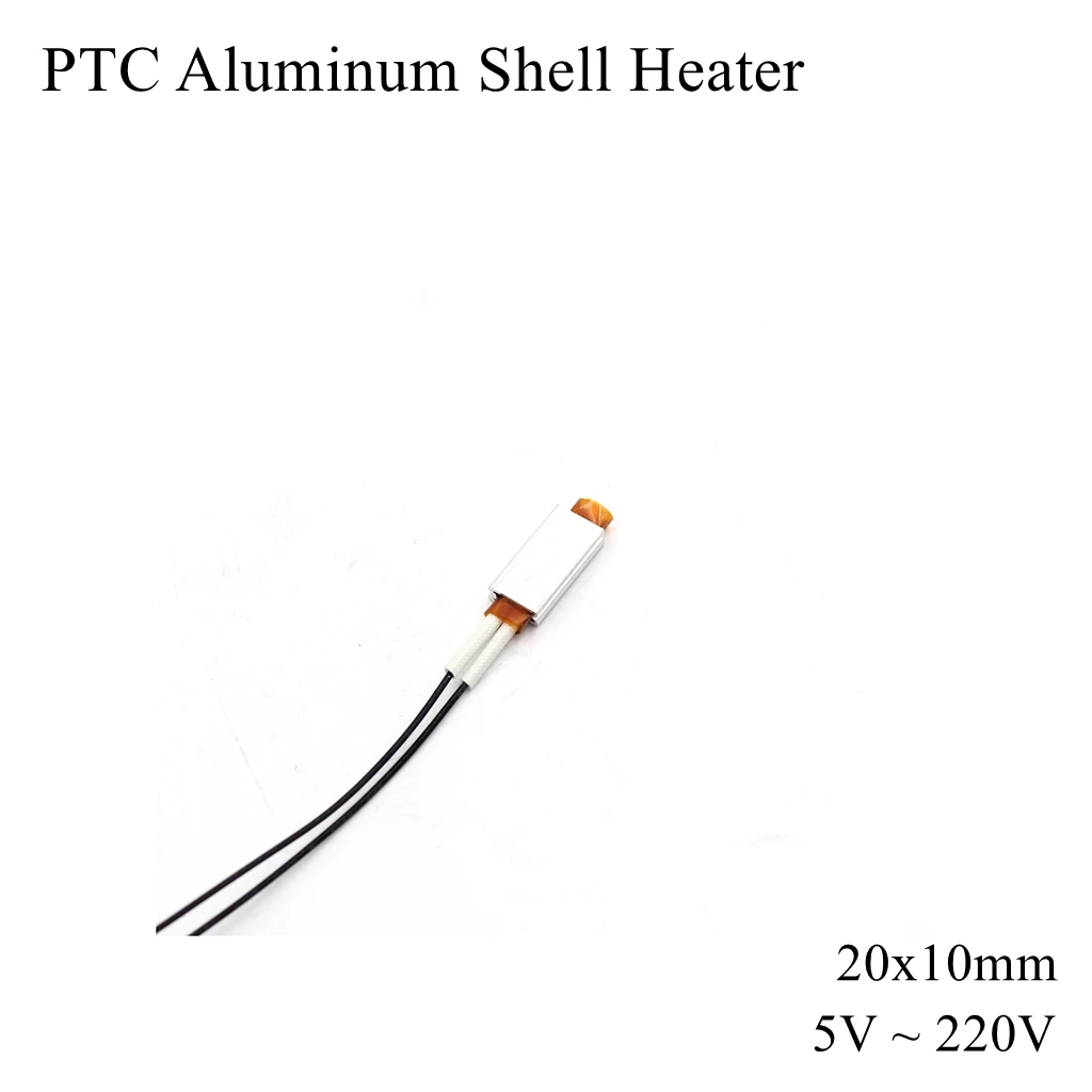 20x10mm 12V 24V 110V 220V PTC Aluminum Shell Heater Constant Thermostat Thermistor Ceramic Air Heating Sensor Egg Incubator