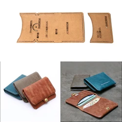 1Set DIY Hard Kraft Paper Handmade Leather Craft Vintage Folding Wallet Template Card Holder Stencil Sewing Pattern 11*8.5cm