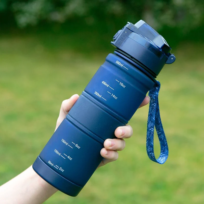 700ML Portable Water Bottle Motivational Sports Water bottle with Time Marker Leakproof Cup for Outdoor Sport Fitness BPA Free