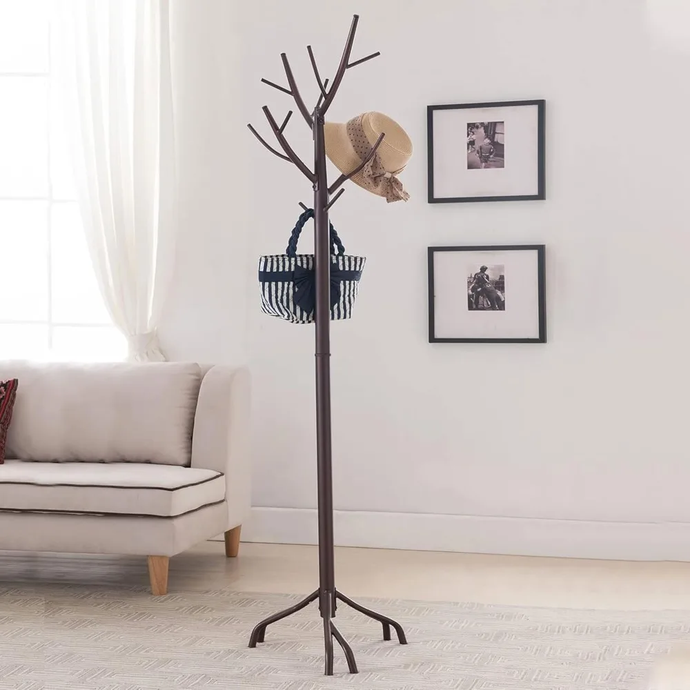 

Metal Hall Tree Freestanding Coat & Hat Rack with Branches