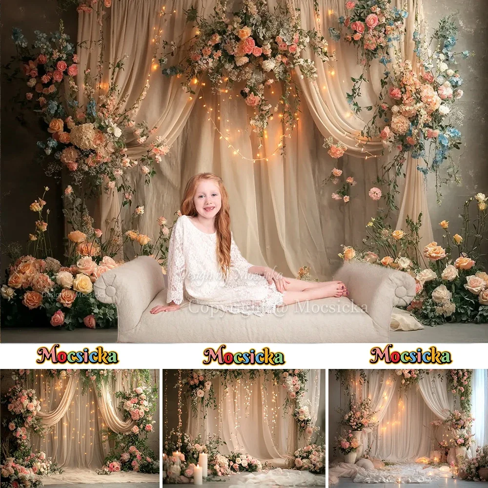 Mocsicka الزفاف ليلة التصوير خلفية زهرة بريق الستار خلفية فتاة عيد ميلاد الأمومة الفن استوديو الصور فوتوكول