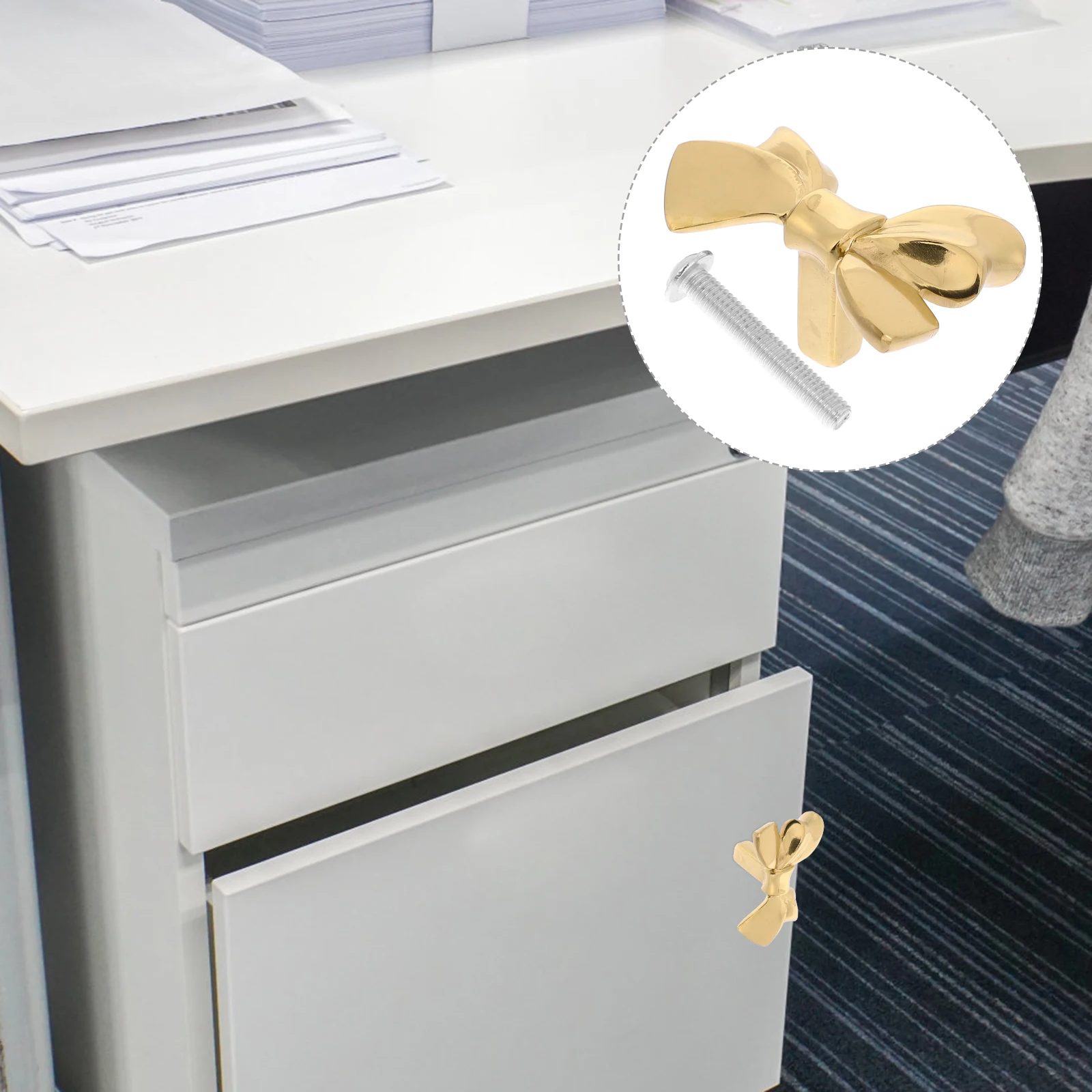 

Brass Bowknot Cabinet Knob Decorative Drawer Pull Handle for Wardrobe Dresser Cupboard Furniture Hardware Vintage Modern Style