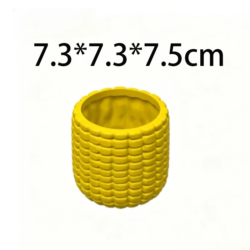 3D Printed Corn Shaped Flower Pot Cute Corn Succulent Planter, Creative Indoor Plant Container for Window Table Office Decor