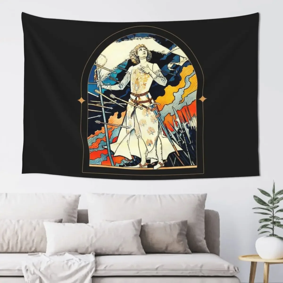 Joan of Arc Tapestry Cute Decor Room Ornaments Wall Hangings Decoration Tapestry