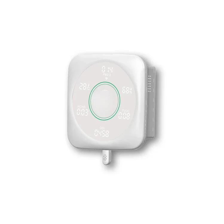 Hot  Mounted Indoor Air Quality Sensors 8 in 1 Wifi Zigbee Carbon Dioxide Detector CO2 Meter Air Quality Monitor Pm2.5 Detector