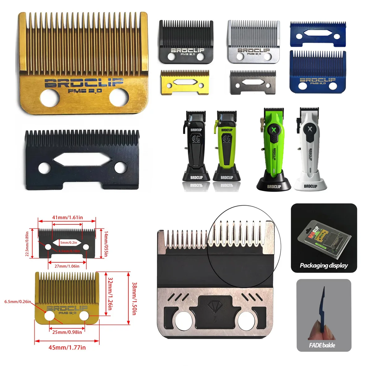VGR V003 Original DLC FADE Blade V640 V270 Hair Clipper Blade Trimmer Replacement Cutter Head Professional Barber Accessories