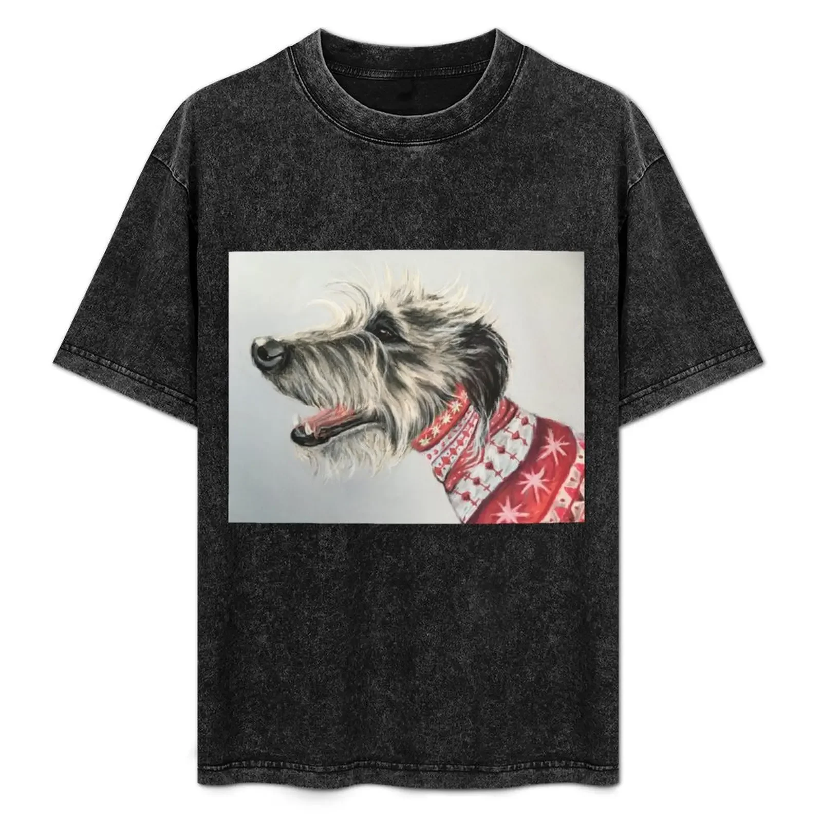 

Scruffy Lurcher in Christmas jumper T-Shirt t shirts for man cotton funny anime tshirt T-Shirt
