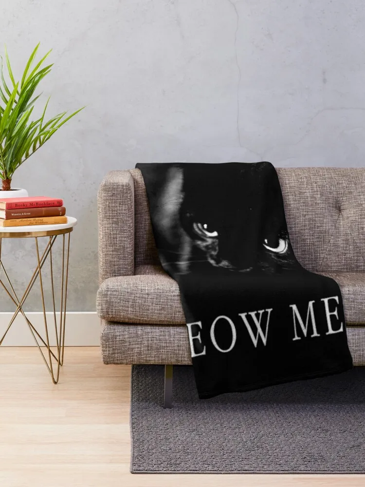 Meow Meow Black Cat Unisex T-shirt / Tee Shirt Throw Blanket anime for sofa Sofas Blankets