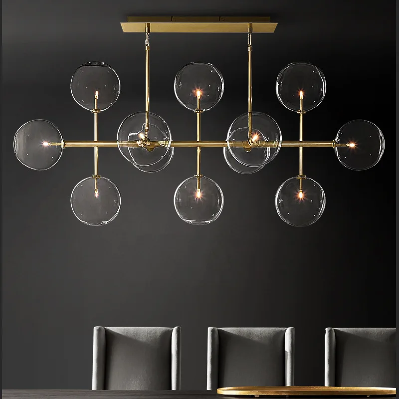 

Nordic postmodern creative glass ball chandelier art bedroom minimalist restaurant atmospheric study designer chandelier