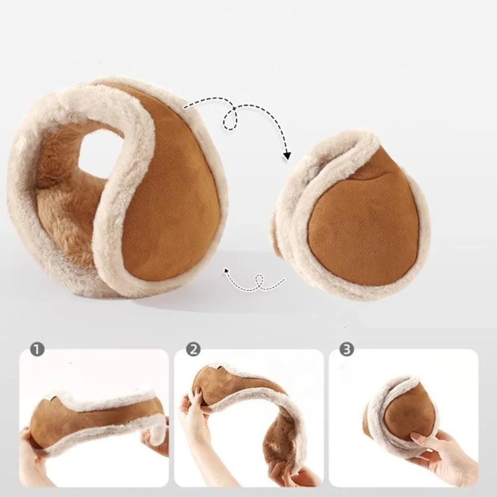 Comfortable Thicken Plush Winter Earmuffs Cold Protection Solid Color Fleece Ear Muffs Antifreeze Plush Ear Protector Men