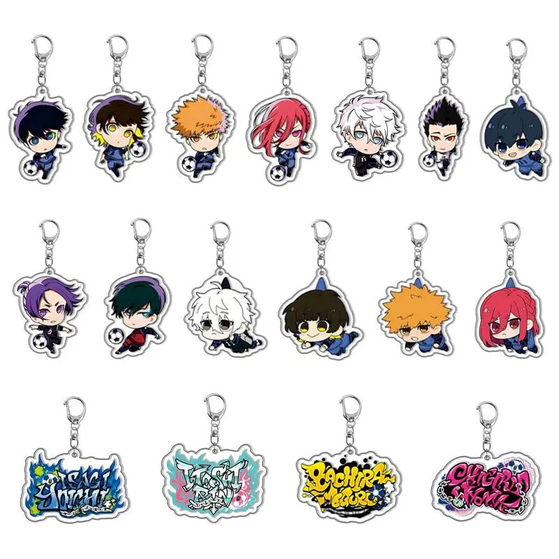 Anime Blue Prison Acrylic Keychain Double-sided Character Isagi Yoichi Chigiri Bachira Pendant KeyChain Fans Cute Gift wholesale