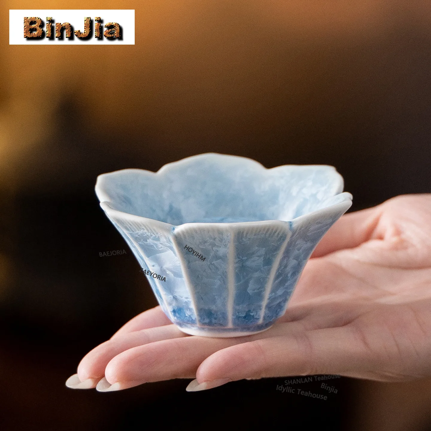 BAEJORIA Crystal Glaze Lotus Incense Holder Incense Waterfall Incense Burners Meditation Smell Distributor Censer Buddhism Craft