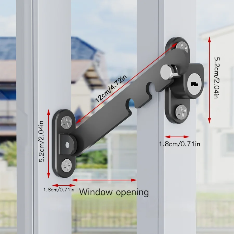 قفل فتح النافذة المنزلقة المجهز بمفتاح سهل التركيب، قفل حد نافذة مروحة التهوية، قفل نافذة قابل للقفل