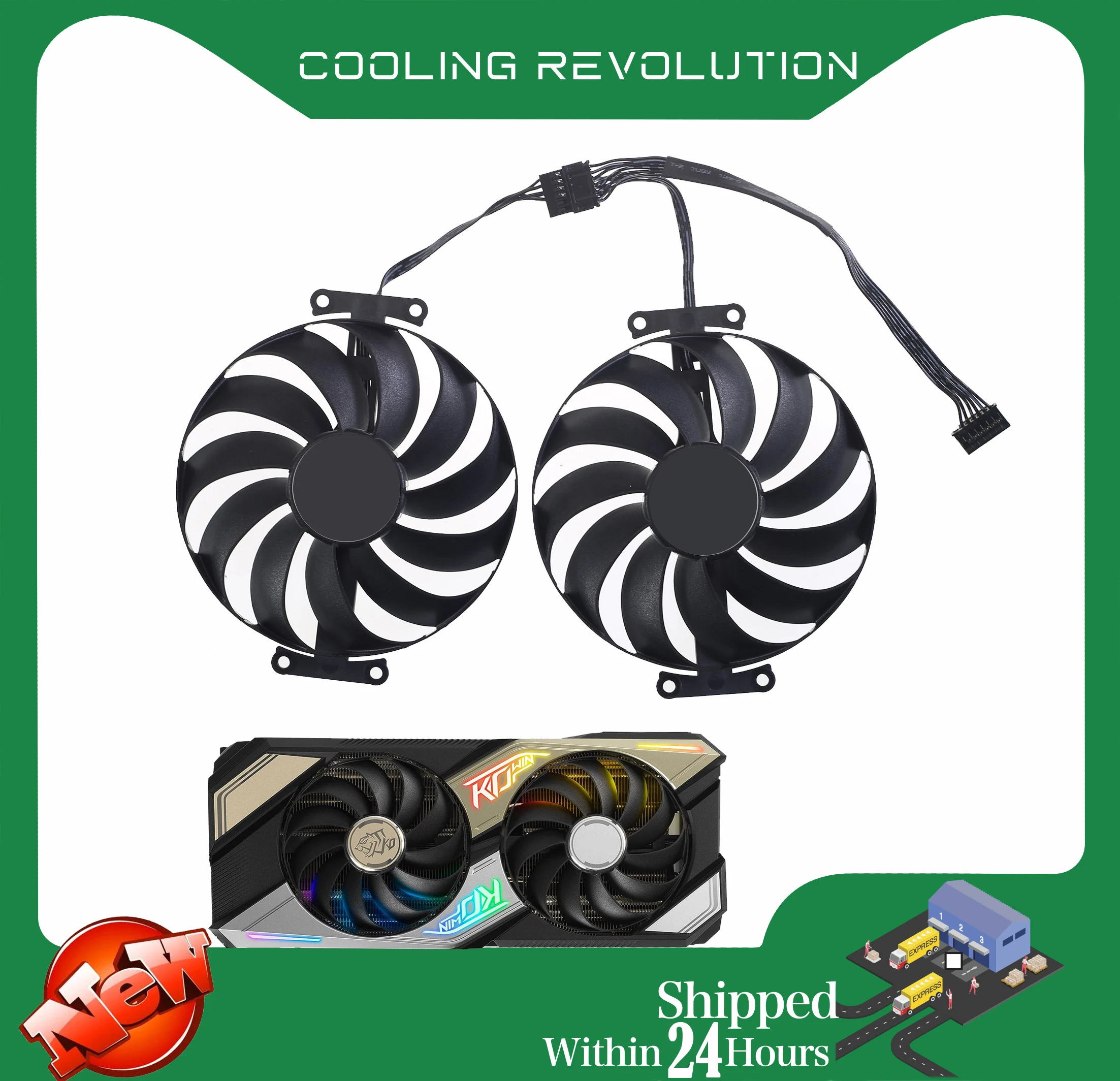 

Graphics card fan CF1010U12S DC12V 0.45A for ASUS KO RTX 3060 RTX 3060 Ti RTX 3070 V2 OC