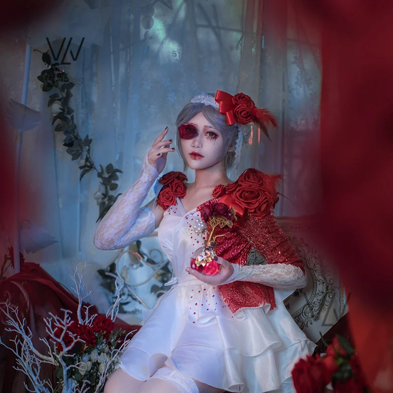 

Game identity Ⅴ ipair cosplay sexy red rose wedding dress Party Halloween dress up large female size