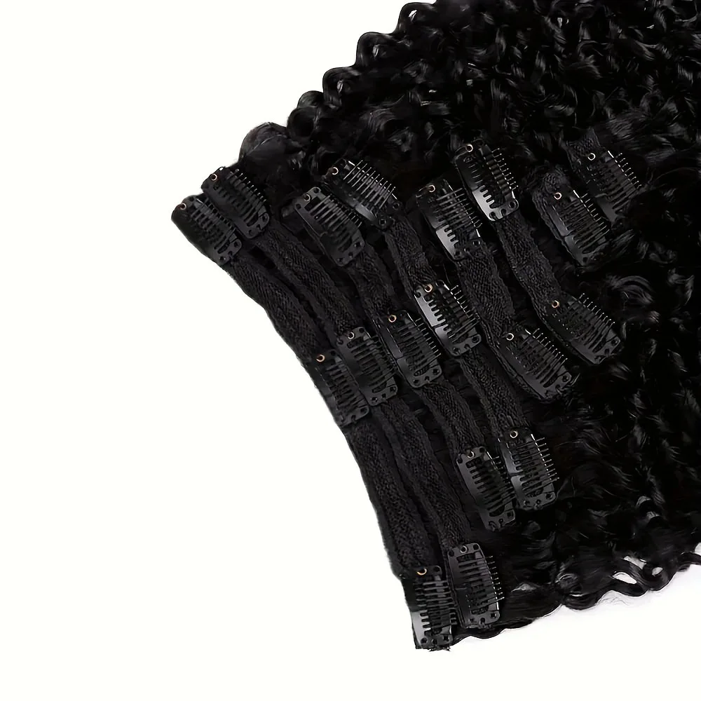 8 قطعة مشبك موجة عميقة في وصلات الشعر شعر الإنسان 100% غير المجهزة البرازيلي ريمي شعر بشري لعذراء اللون الطبيعي للنساء