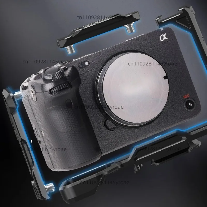 Cage‑Free Black Camera Frame for Sony FX3/FX30,Quick Horizontal/Vertical Shooting Support Bracket