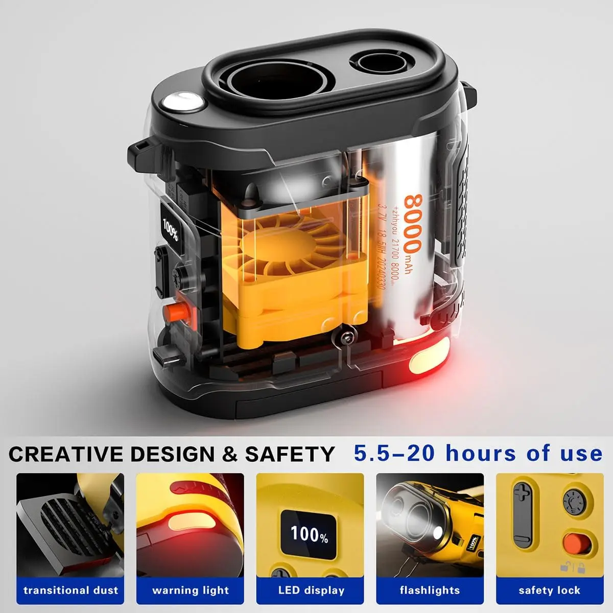 Portable Waist Fan 2025 Upgrade Personal Fan Clip on with Rechargeable Battery operated Hands-Free Belt Fan for Outdoor Camping