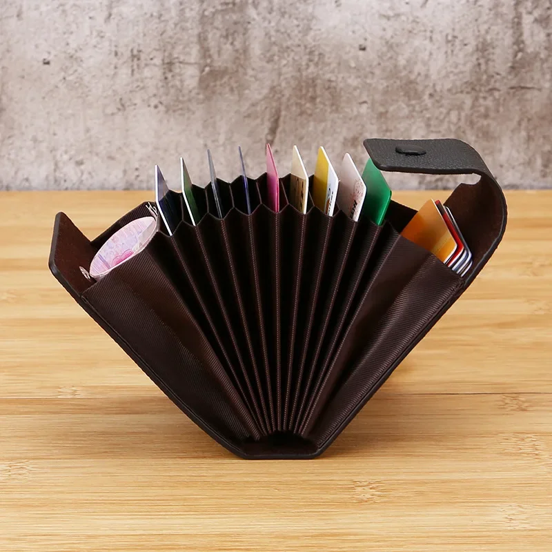 جديد بو الجلود الرجال المحفظة بطاقات الائتمان بطاقة البنك تغيير حامل موضة عادية الأعمال البسيطة متعددة الوظائف مشبك محفظة الجيب #3