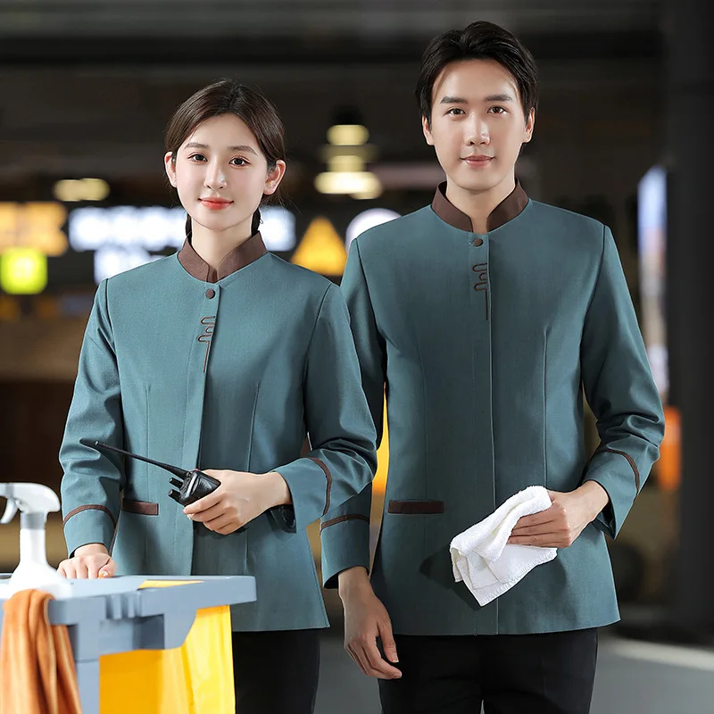 Cleaning Service Uniform Long Sleeve Men and Women Cleaner Work Clothes Hotel Guest Room Aunt Property Cleaner Uniform Autumn an