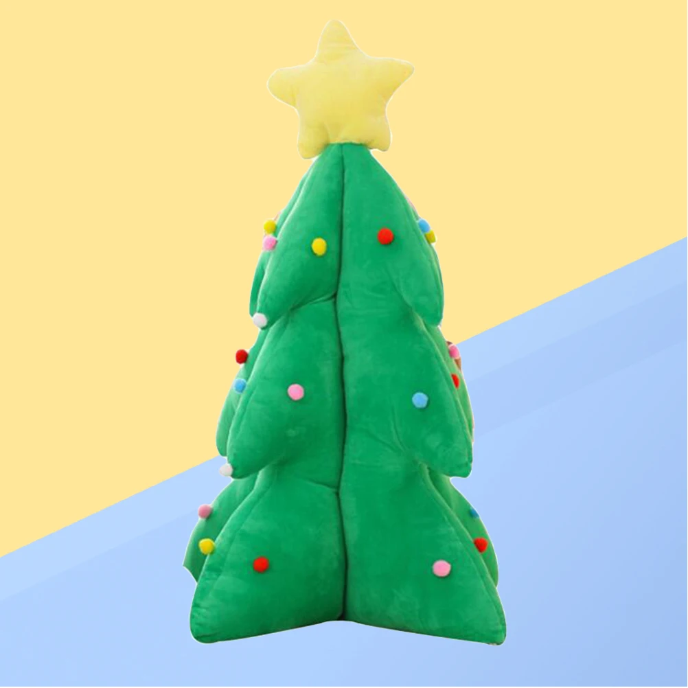 หมอนต้นคริสต์มาสเรืองแสงพร้อมเสียงเพลง พกพาสะดวก ผลิตจากผ้าฝ้าย PP คุณภาพพรีเมียม ของขวัญสำหรับตกแต่งบ้าน